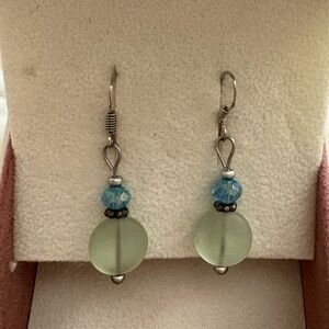 NWOT Elegant Blue and Silver Earrings